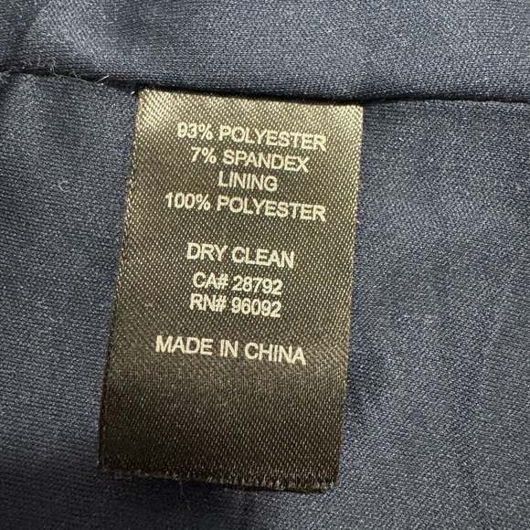 Navy blue beige floral print CAROLINA BELLE long sleeve blazer jacket XS - Picture 13 of 16